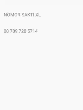 Kartu XL Nomor Sakti