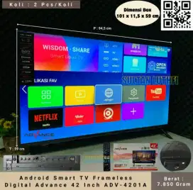 ,Android Smart TV Frameless Digital Advance 42 Inch ADV-4201A(Ready)