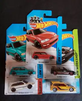 5 pcs Hot Wheels 1990 Honda Civic EF