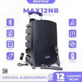 BARETONE MAX12NB 12 - 500 WATT USB BLUETOOTH NEW - SPEAKER PORTABLE