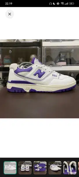 New balance 550 white purple bekas/second jual rugi