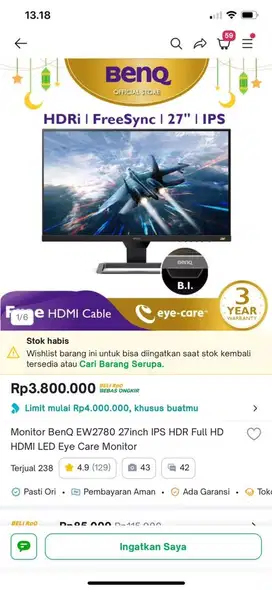 monitor BenQ nego tipis