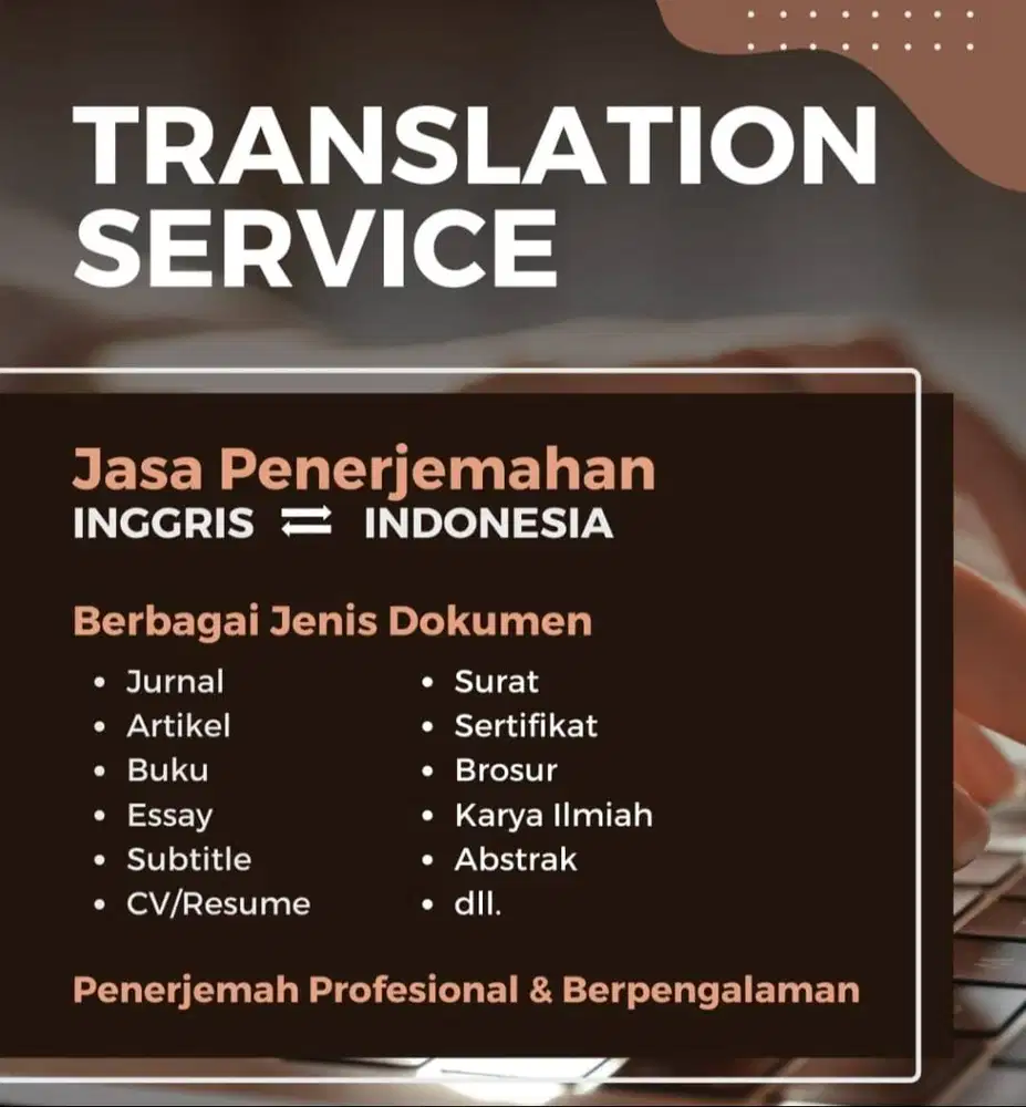 JASA TRANSLATE INGGRIS & INDONESIA