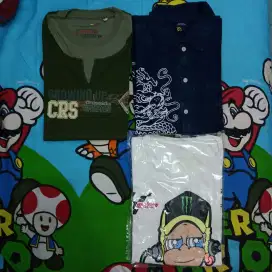 Borongan kaos kemeja lengan pendek