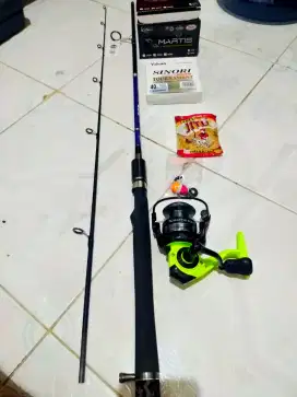 Set pancing joran karbon dan reel power handle 3000