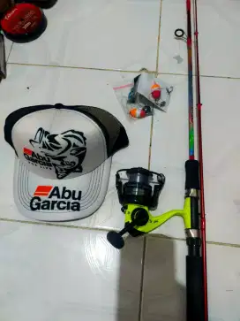 Set pancing joran fiber dan reel power handle 3000 bonus topi