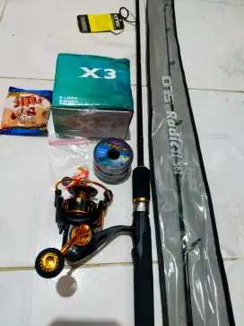 Joran karbon dan reel x3 2000 power handle