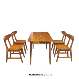 Meja makan Aesthetic satu Set