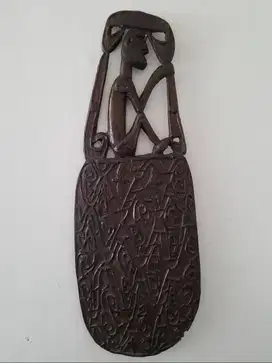 Kuno Perisai perang suku Asmat kayu kuno vintage Papua, bisa TT barter
