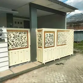 Pagar/pintu dorong cutting plat mewah