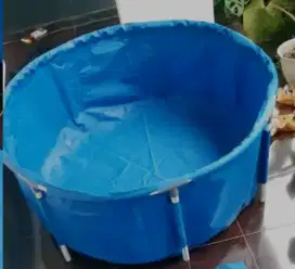 Kolam Vat Terpal Orchid Diamter 1x50, masih Baru ga jadi dipakai