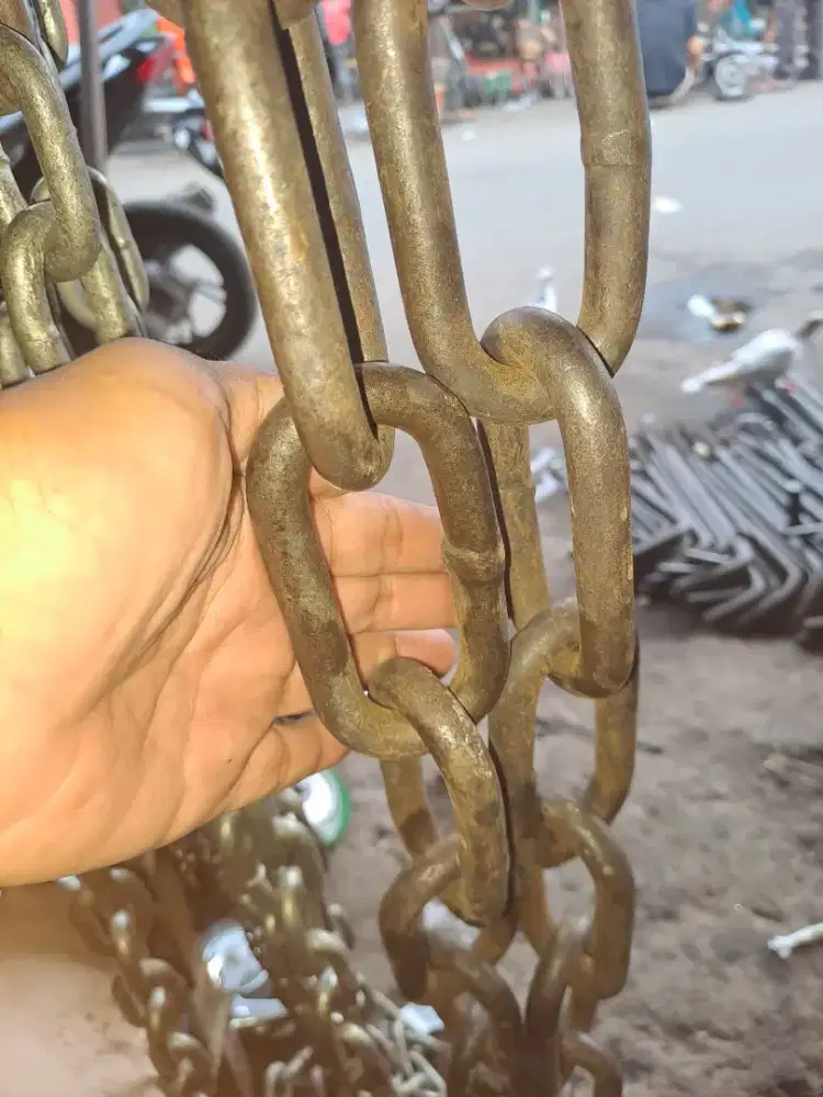 Rantai hitam baja 12mm  per 1 meter hemat/steel chain m12 berkwalitas