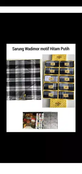 Sarung wadimor motif hitam putih