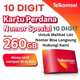 Nomor Cantik Spesial Telkomsel 10 Digit Kartu Perdana Simpati 260GB