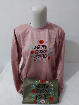 Kaos import wanita tgn panjang