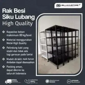 rak besi hitam gudang 5 susun