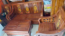 Kursi tamu sudut kayu jati