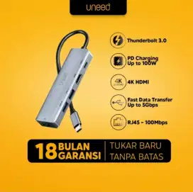Uneed USB Hub Type C to HDMI Thunderbolt 3 USB 3PD Charging 100W