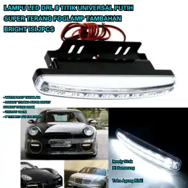 LAMPU LED DRL 8 TITIK UNIVERSAL PUTIH SUPER TERANG FOGLAMP