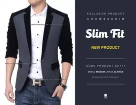 Slimfit Blazer Comby Grey