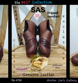 SAS 38 Made in the USA, Asli KuliT, Klasik, Elegan, Lentur, Nyaman