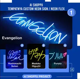 Neon Flex Custom / Lampu Hias / Dekorasi Toko / Background Streamer