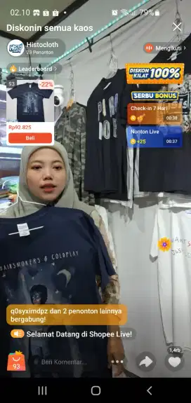 Dibutuhkan Karyawati Serabutan Host Live Shopee & Packing Kaos