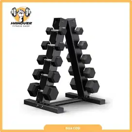 Dumbell hexagonal set 2,5 - 10kg alat fitness berbel hexagonal