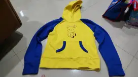 Sweater blue n yellow with hoodie