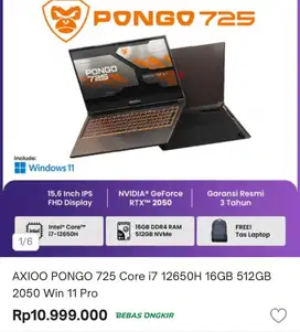 KREDIT LAPTOP AXIOO PONGO 725 core i7 KREDIT TANPA DP