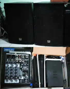 Speaker Aktif set Mixer Mic Wireless