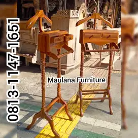 Gantungan jas tempat baju jati ready COD