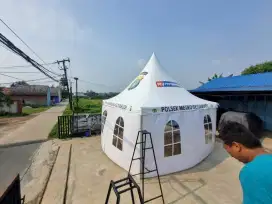 Tenda ssrnafil  rangka almunium dan krucutrangka besi pipa