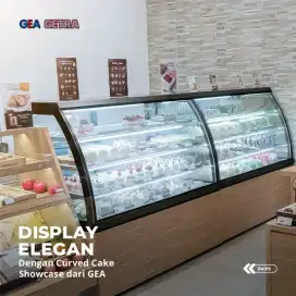 Showcase Cake Cruve Gea Berbagai Ukuran dan Kapasitas