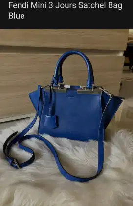 Fendi Mini 3 Jours Satchel Bag Blue