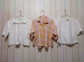 OBRAL 2 BAJU KEMEJA PUTIH POLOS MERK VALINO & CONNEXION + WARNA