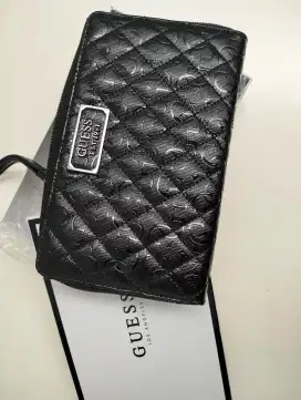 Guess Lola Sling Passport Case in Black