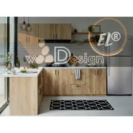 Pemgerjaan kitchen set bahan hpl berkualitas dan bahan jati pilihan