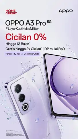 Cicilan tanpa kartu kredit Oppo A3 Pro 5G 8GB/256GB