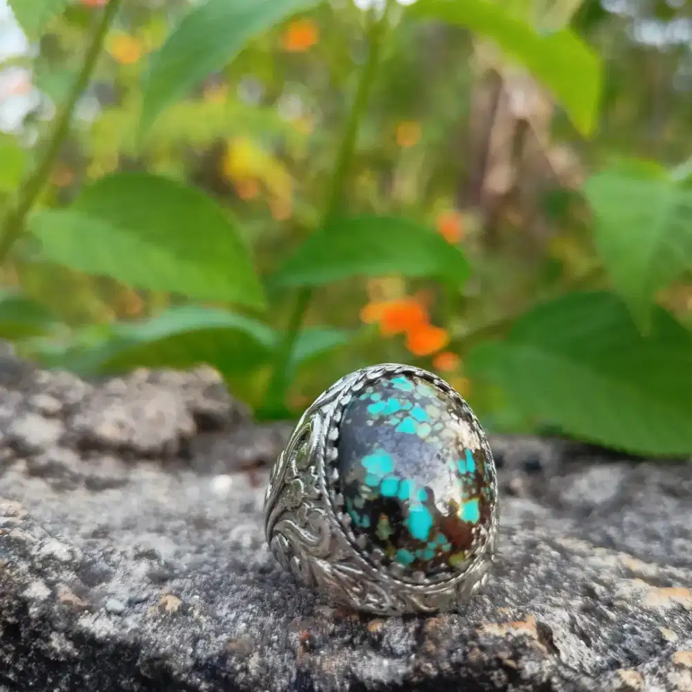 Cincin Pria - Natural Pirus Persia Dimensi Medium