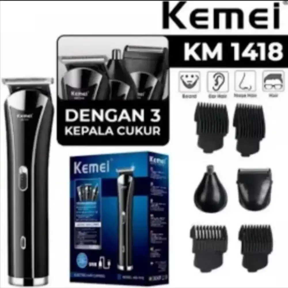 Clipper KEMEI KM-1418 KM1418 Mesin Cukur Rambut Kumis Jenggot