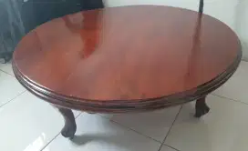 Meja Bulat Kayu Jati