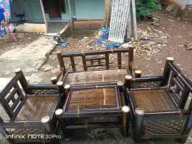 Jual kursi bale bambu hitam cod bayar di tempat