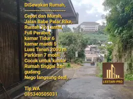 Disewakan Rumah, Depan Jalan babe Palar, untuk Kantor, gudang, Rumah