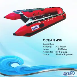 Perahu Karet Rescue BPBD OCEAN 425 Kapasitas 8 Orang Perekatan Welding