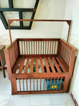 box tempat tidur bayi asli dari kayu jati blora