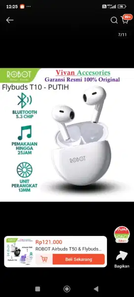 Robot TWS Flybuds T10 Headset Wireless Bluetooth 5.3 Original