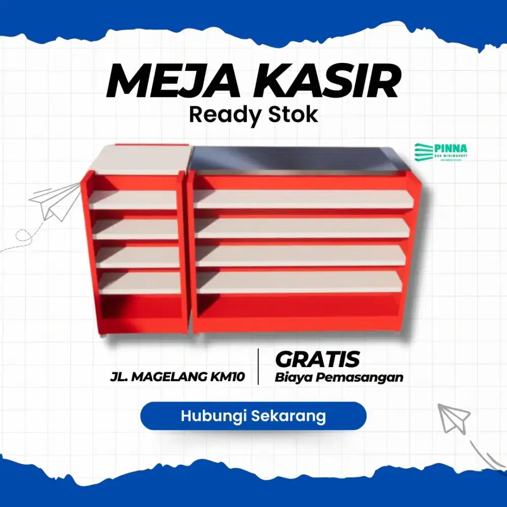 Meja Kasir Full Plat Besi Modern