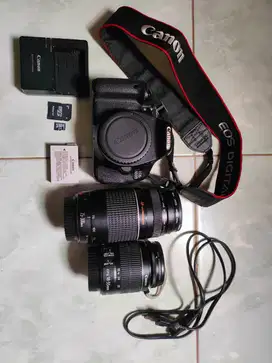 Kamera Canon EOS 600D + Lensa Kit + Lensa Tele + DryBox + Tas + Tripod