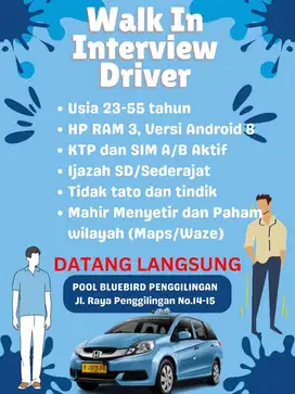 Lowongan kerja nya nih untuk driver taksi online